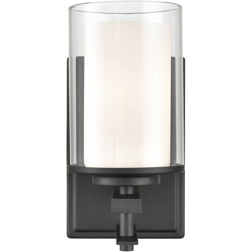 Huderson 1 Light 6.5 inch Matte Black Bathroom Wall Sconce Wall Light